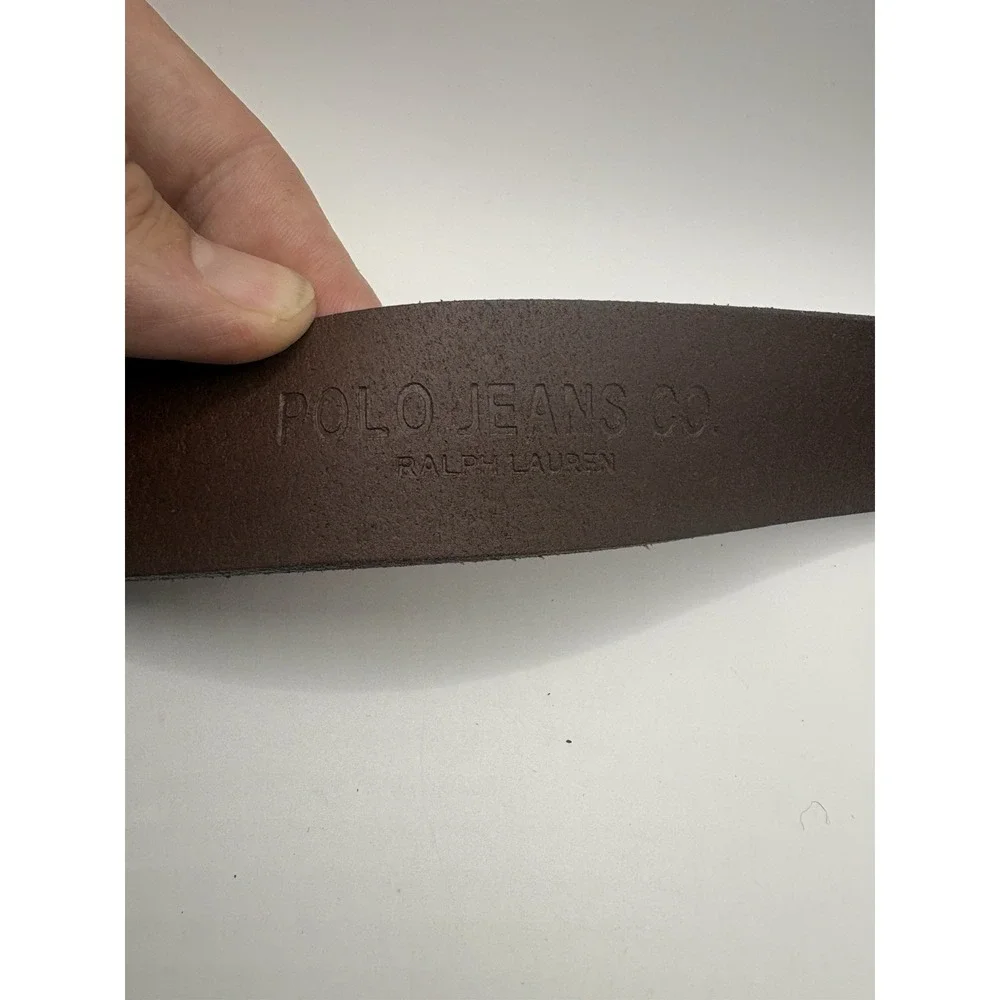 Polo Jeans Co Ralph Lauren Leather Belt Brown 39